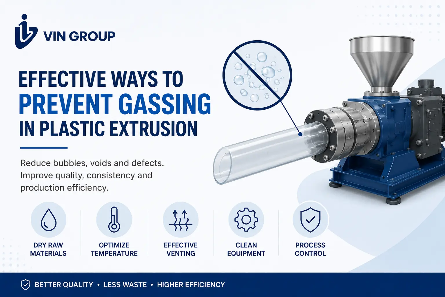 prevent gassing in extrusion